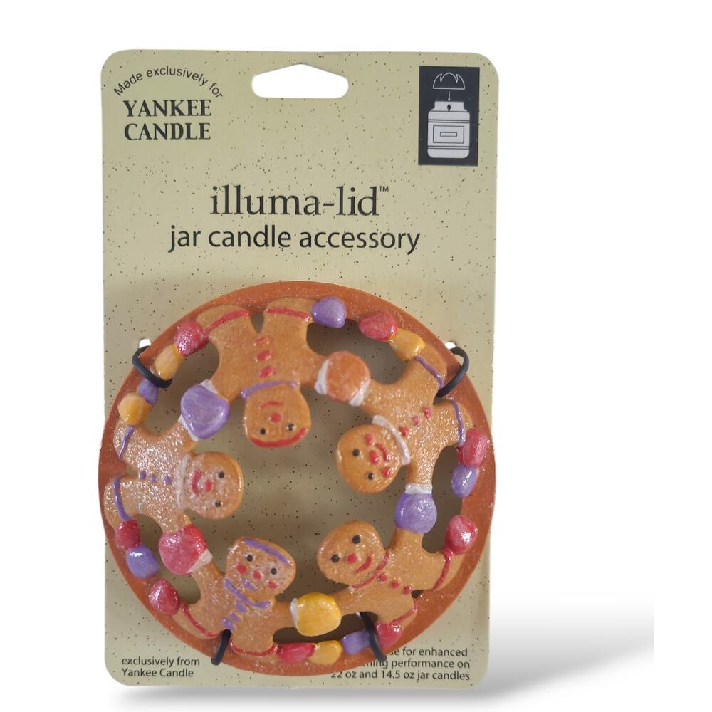 Yankee Candle Gingerbread Men Gumdrop Illuma Lid Jar Candle 22 / 14.5 oz Jar NEW